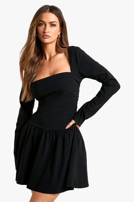 Long Sleeve Skater Mini Dress - Image 1