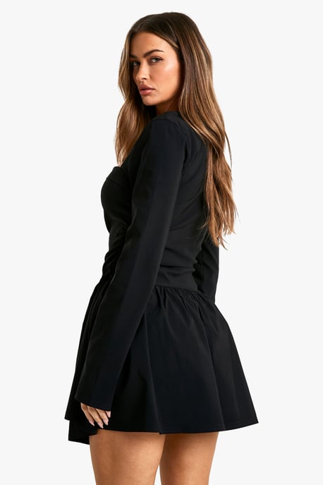 Long Sleeve Skater Mini Dress - Image 2