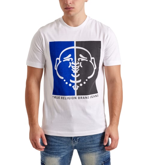 True Religion 108323 Mens Graphic T Shirts Logo Crew Neck Half Sleeve Cotton Tee - Image 1