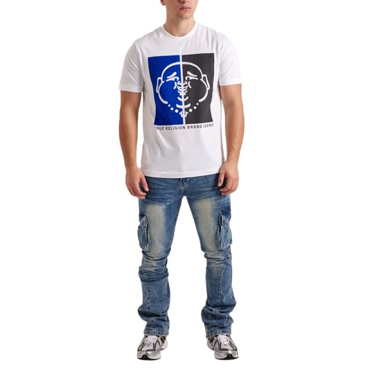 True Religion 108323 Mens Graphic T Shirts Logo Crew Neck Half Sleeve Cotton Tee - Image 2