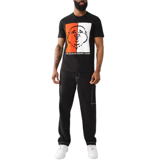 True Religion 108323 Mens Graphic T Shirts Logo Crew Neck Half Sleeve Cotton Tee - Image 2
