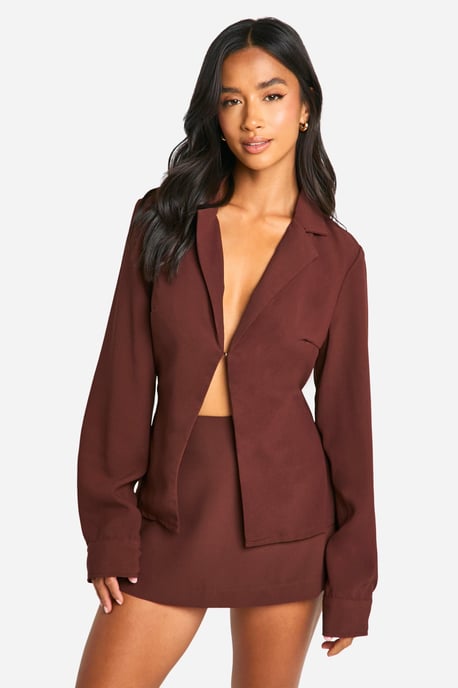 Petite Single Fastening Crepe Fitted Blouse - Image 1