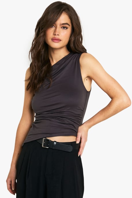 Super soft One Shoulder Ruched Side Top - Image 3