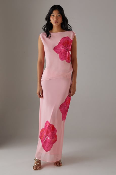 Placement Chiffon Asymmetric Top - Image 1