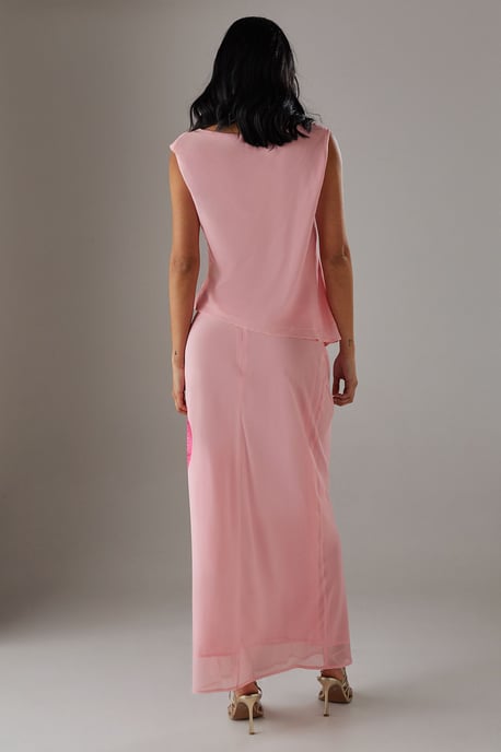 Placement Chiffon Asymmetric Top - Image 3