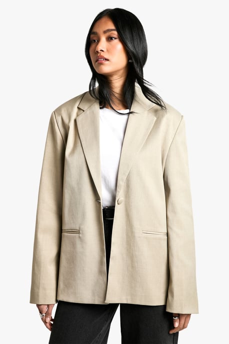 Tailored Single Breast Oversized Blazer - Image 1