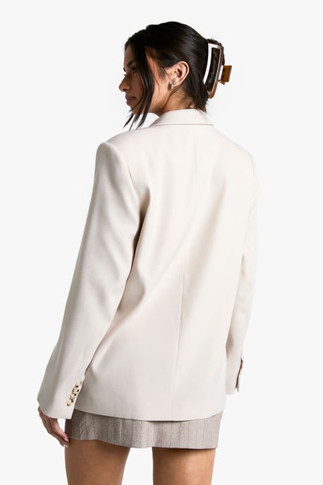 Woven Oversized Tailored Shoulder Pad Blazer - Image 2