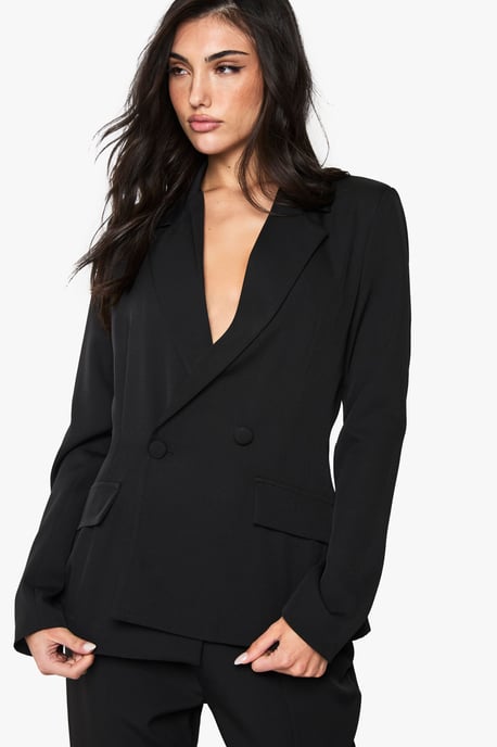 Plunge Tailored Fitted Blazer - Image 1