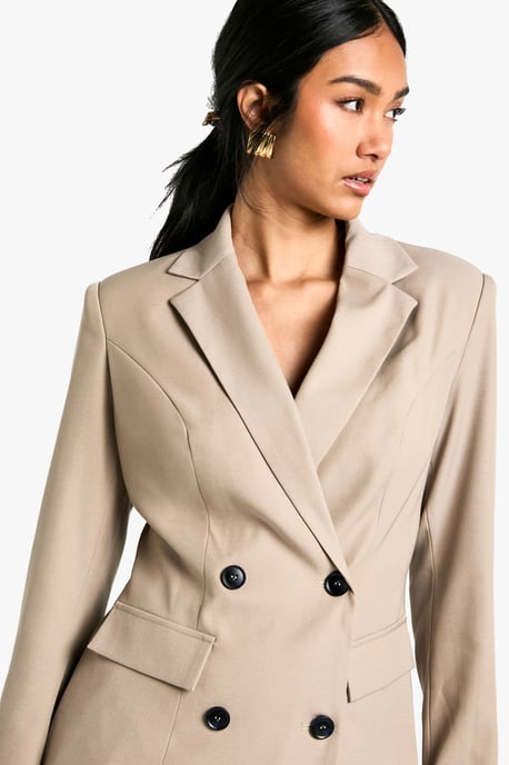 Woven Cinched Waist Blazer - Image 4
