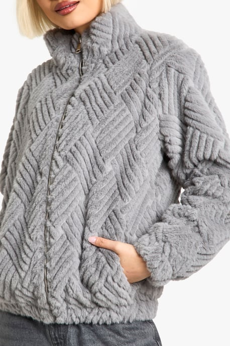 Textured Faux Fur Jacket - Image 4