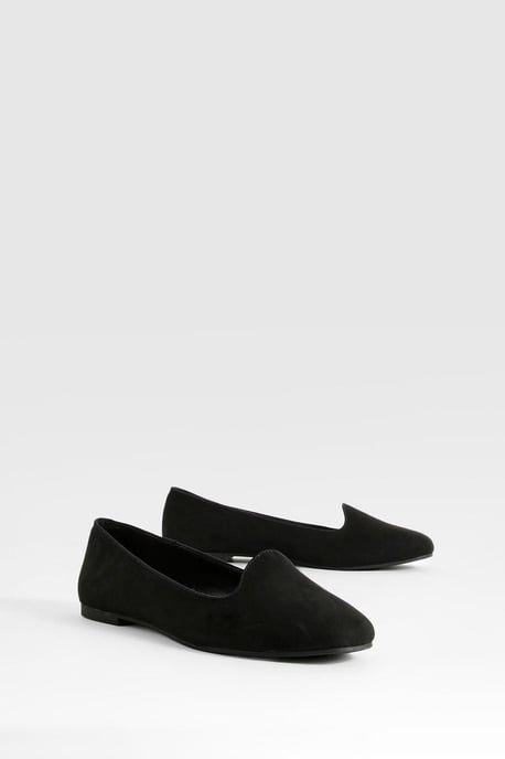 Faux Suede Basic Slipper Ballet Flats - Image 1