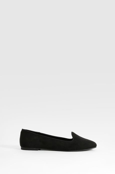 Faux Suede Basic Slipper Ballet Flats - Image 2