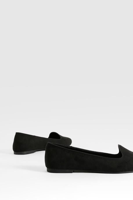 Faux Suede Basic Slipper Ballet Flats - Image 3