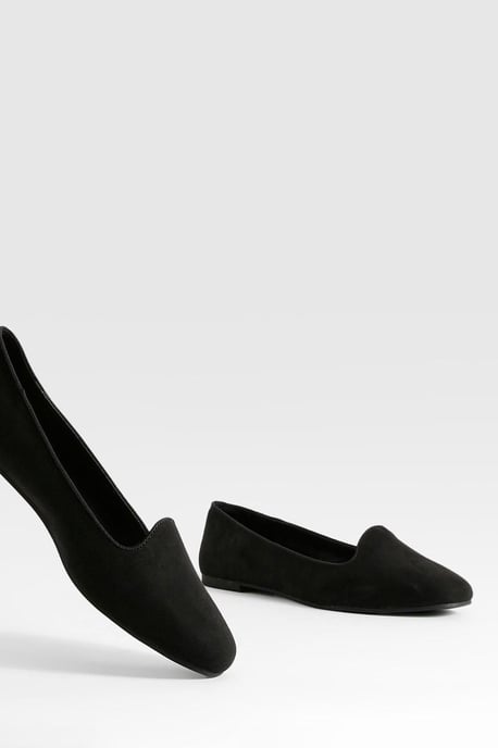 Faux Suede Basic Slipper Ballet Flats - Image 4