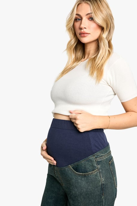 Maternity Over The Bump Wide Leg Jeans - Image 4