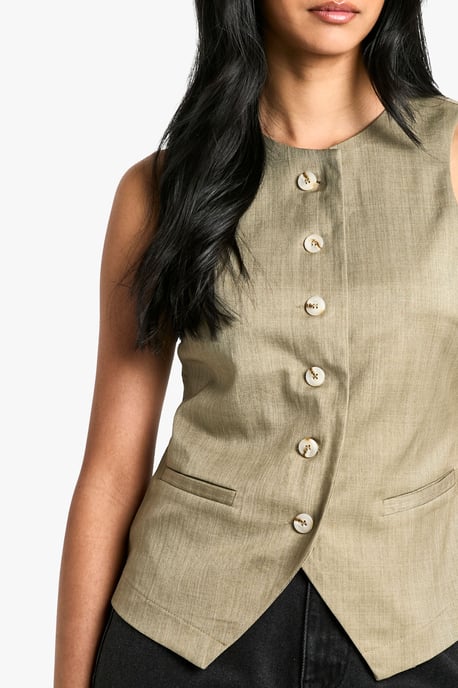Woven Tailored Button Waistcoat - Image 4