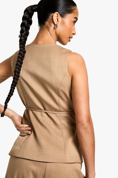 Petite Linen Look Waistcoat - Image 2