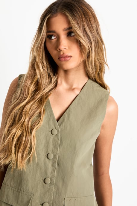 Tailored Nylon Button Waistcoat - Image 4