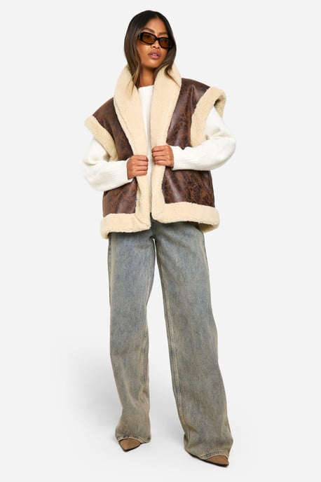 Vintage Look Bonded Aviator Gilet - Image 3