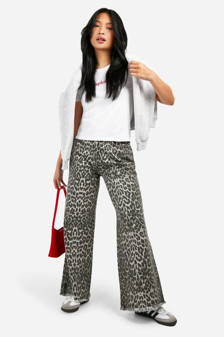 Petite Leopard Straight Leg Jean - Image 3