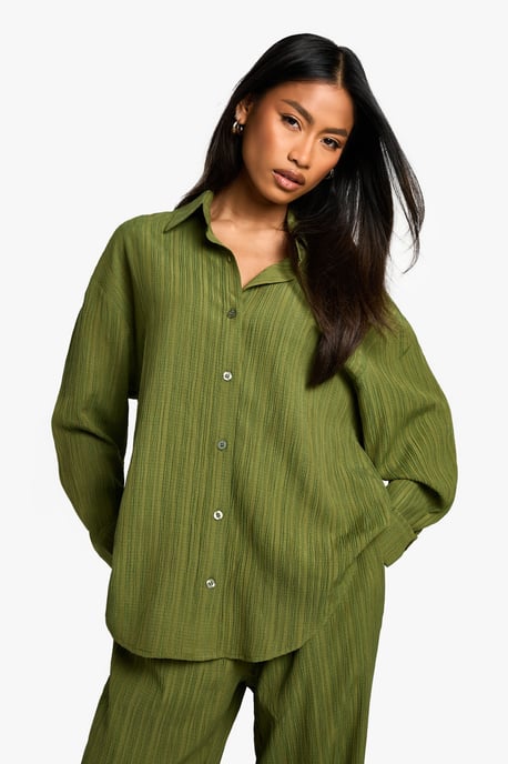 Woven Crinkle Textured Shirt - Image 1