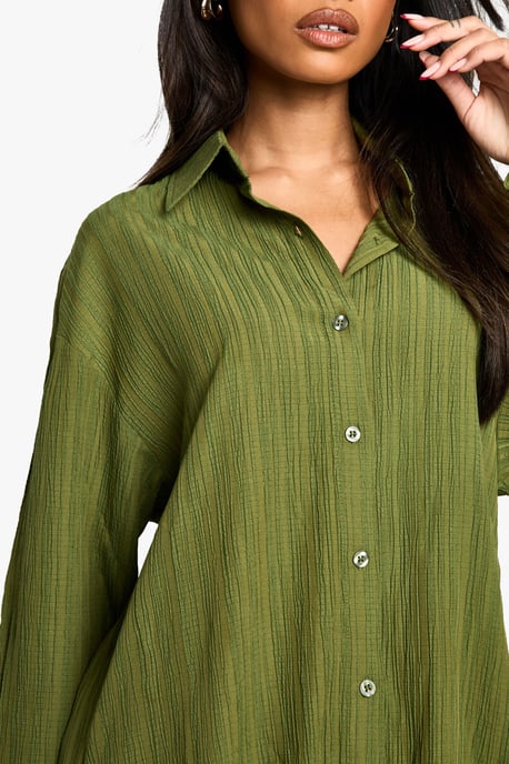 Woven Crinkle Textured Shirt - Image 4