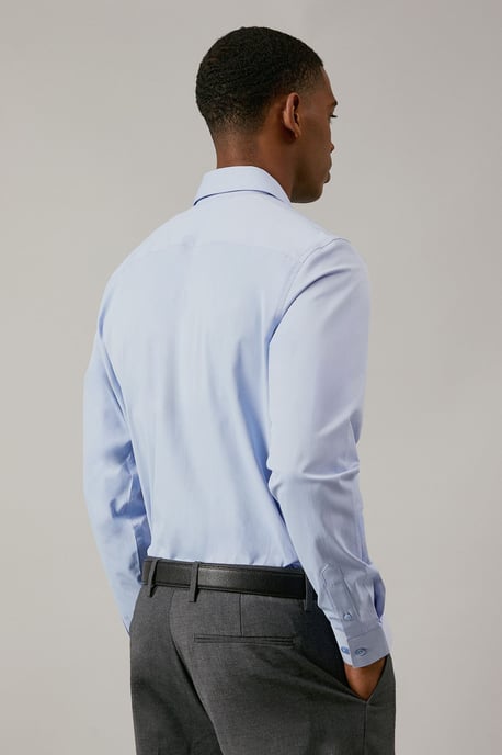Blue Regular Fit Easy Iron Shirt - Image 3