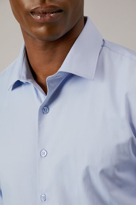 Blue Regular Fit Easy Iron Shirt - Image 5