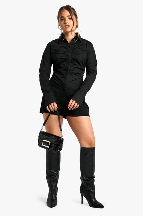 Petite Fitted Ruched Shirt - Image 3