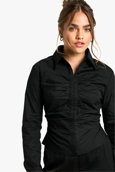Petite Fitted Ruched Shirt - Image 4