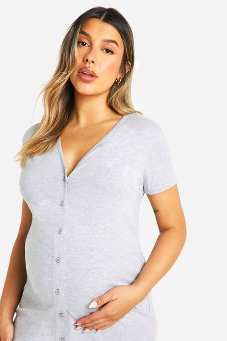 Maternity 2 Pack Button Front Nightie - Image 4