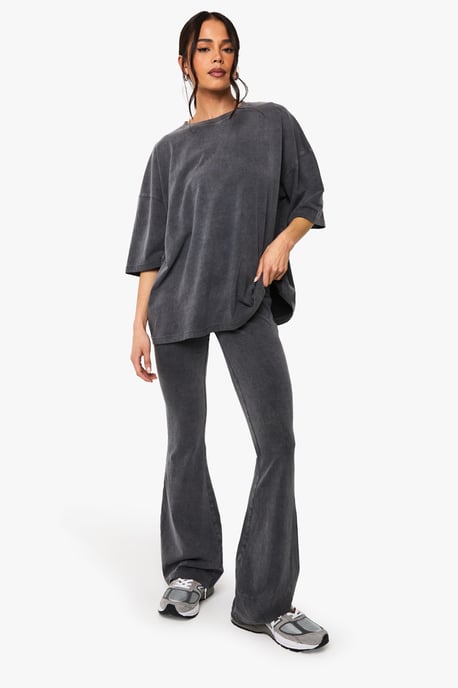 ACID WASH FLARED LEGGING - Image 1