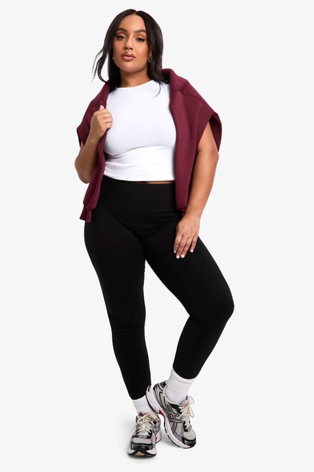 BOOHOO BASICS PLUS HIGH WAISTED DEEP WAISTBAND LEGGING - Image 1