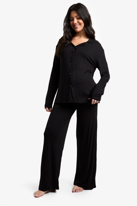 Maternity Long Sleeve Shirt & Trouser Pj Set - Image 3