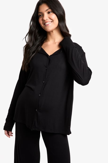 Maternity Long Sleeve Shirt & Trouser Pj Set - Image 4