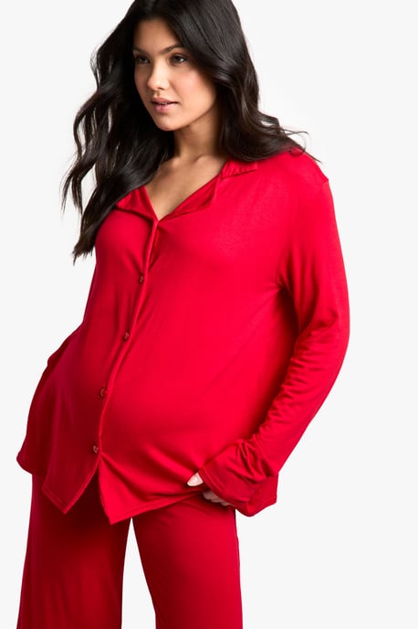 Maternity Long Sleeve Shirt & Trouser Pj Set - Image 4