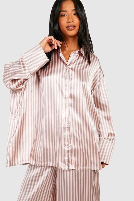 Petite Satin Stripe Pyjama Set - Image 3
