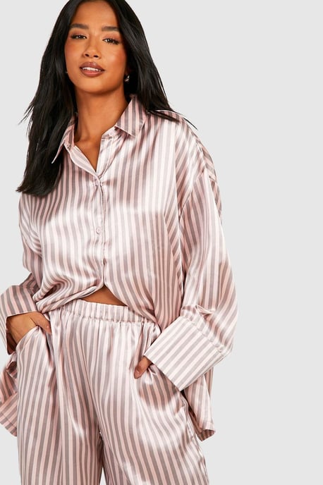 Petite Satin Stripe Pyjama Set - Image 4