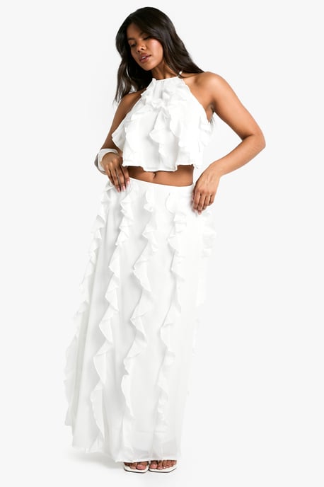 Chiffon Ruffle Maxi Skirt - Image 3