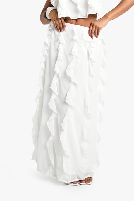 Chiffon Ruffle Maxi Skirt - Image 4