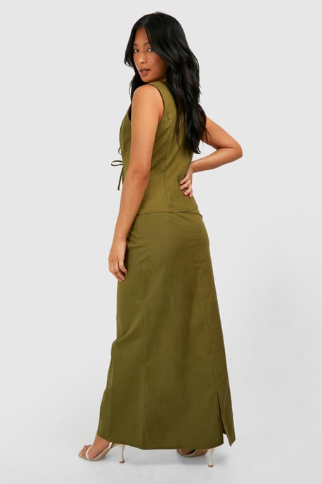 Petite Linen Blend Maxi Skirt - Image 2