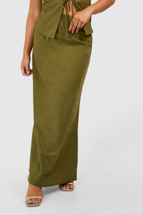 Petite Linen Blend Maxi Skirt - Image 4