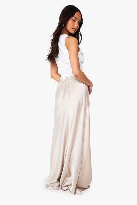 Satin Drawcord Maxi Slip Skirt - Image 2