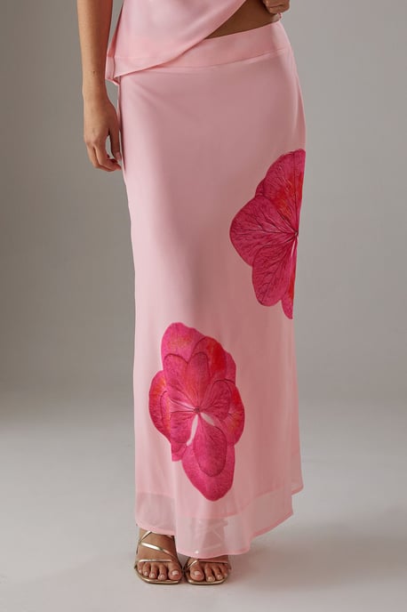 Placement Chiffon Bias Maxi Skirt - Image 2
