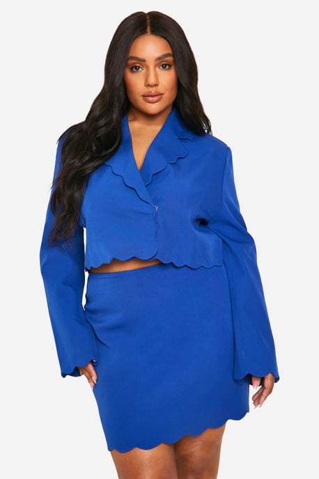 Plus Scallop Mini Skirt - Image 1