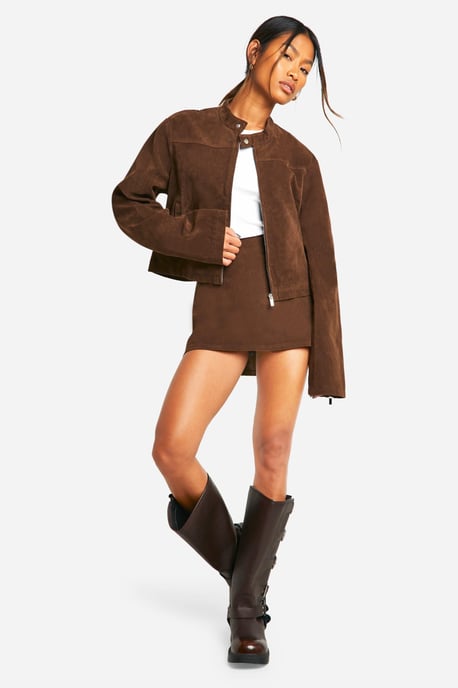 Suede Look Mini Skirt - Image 3