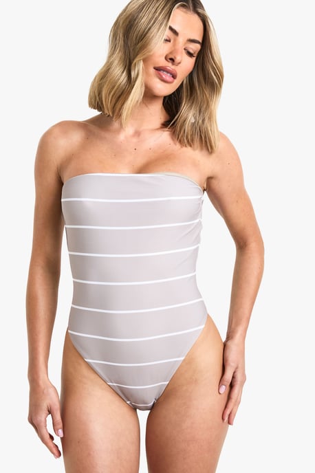 Swimwear Essentials Stripe Bandeau Swimsuit - Image 3