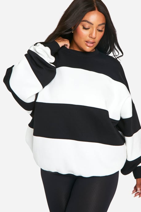 Plus Stripe Oversized Sweatshirt - Image 4