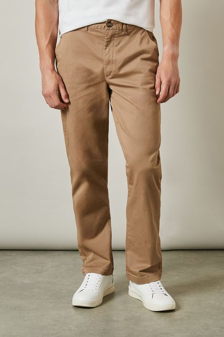 Maine Premium Black Chino Trousers Mens Regular Fit Cotton Blend All Seasons - Image 1