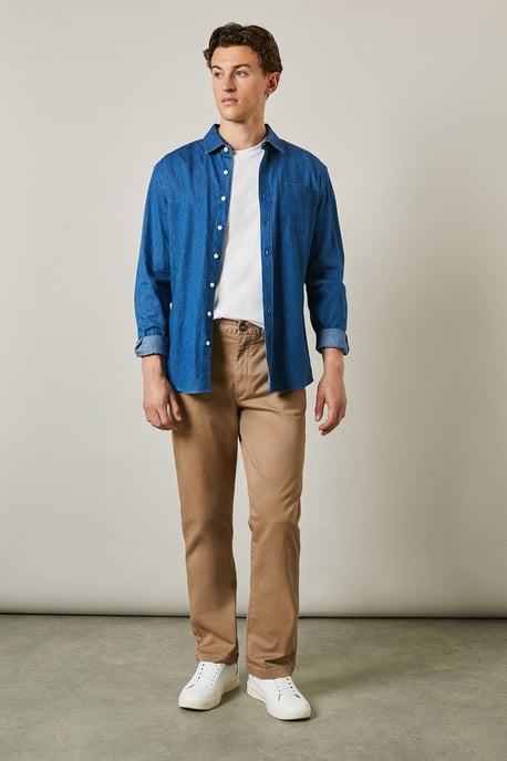 Maine Premium Black Chino Trousers Mens Regular Fit Cotton Blend All Seasons - Image 2